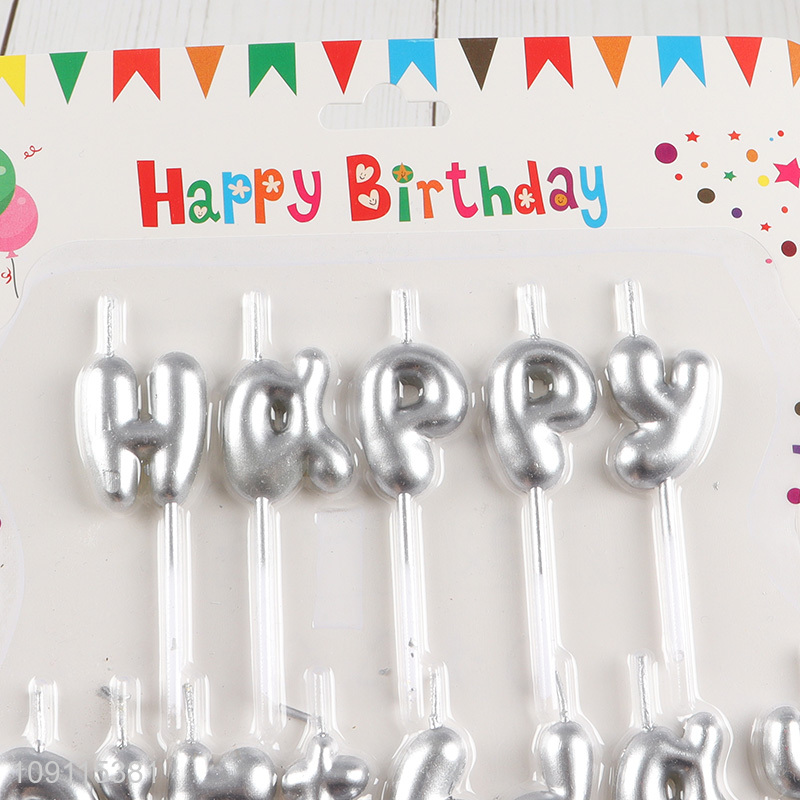 Factory Supply 13 Pieces Happy Birthday Letter Candles Birthday Cake Candles Set