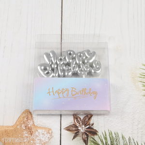 Online Wholesale Silver Happy Birthday Candle Party Cake Candle for Birthday