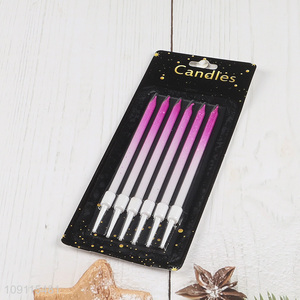 Factory Supply 6 Pieces Gradient Birthday Candles Birthday Cake Topper Decoration