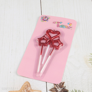 Online Wholesale 3 Pieces Star And Heart Birthday Candles Party Cake Candles for Decoration