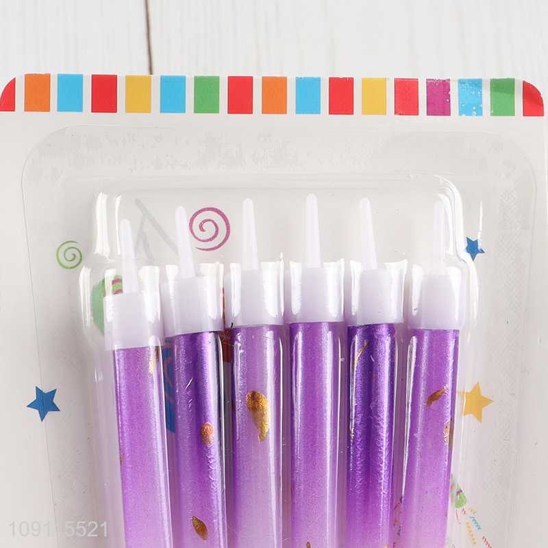 Factory Price 6 Pieces Birthday Candles Cake Candles Non-Toxic Cupcake Candles