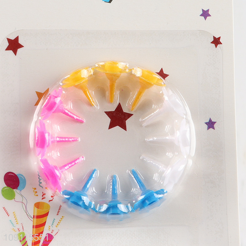 Wholesale 24 Pieces Birthday Candles Candy Spiral Birthday Candles With Candle Holders