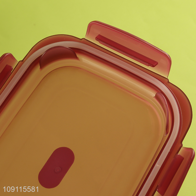 Hot selling double-layer clear portable lunch box with fork