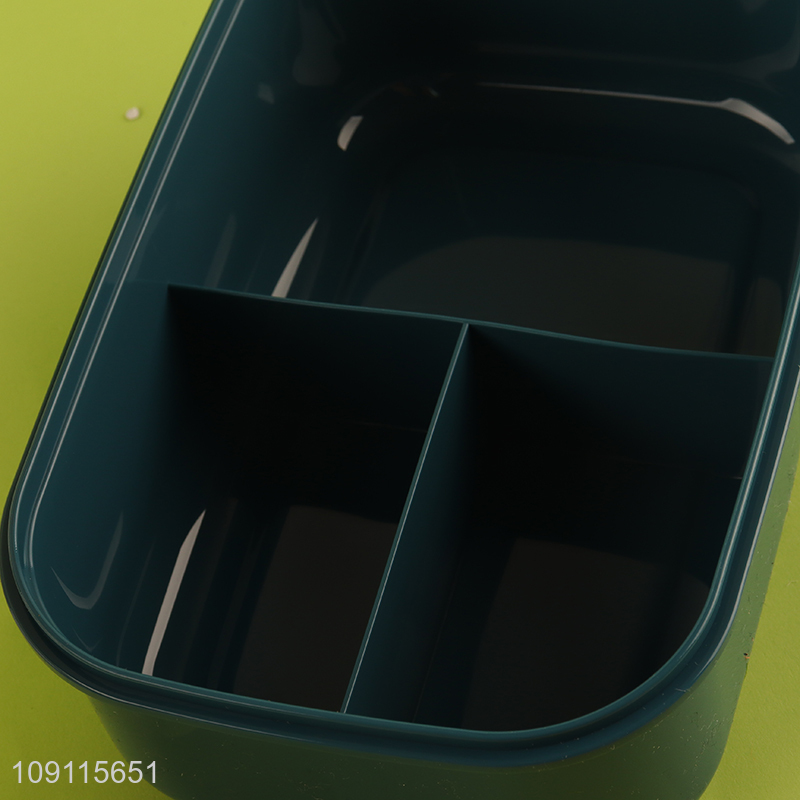 Good selling portable school kids plastic lunch box with tableware set