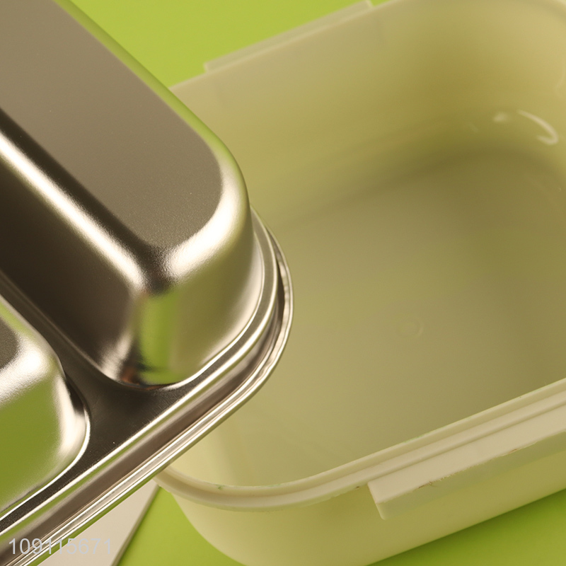 Low price cartoon dinosaur portable school kids lunch box with tableware