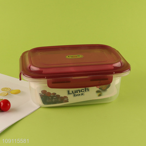 Hot selling double-layer clear portable lunch box with fork