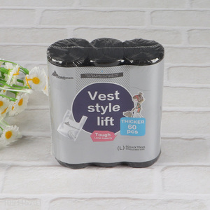 Factory Price 60PCS Thickened Vest Style Garbage Bags Plastic Trash Bags