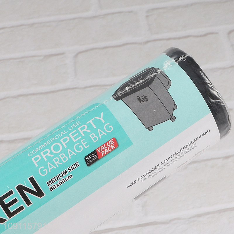 Factory Supply 15PCS Thickened Medium Commercial Garbage Bags Trash Bags