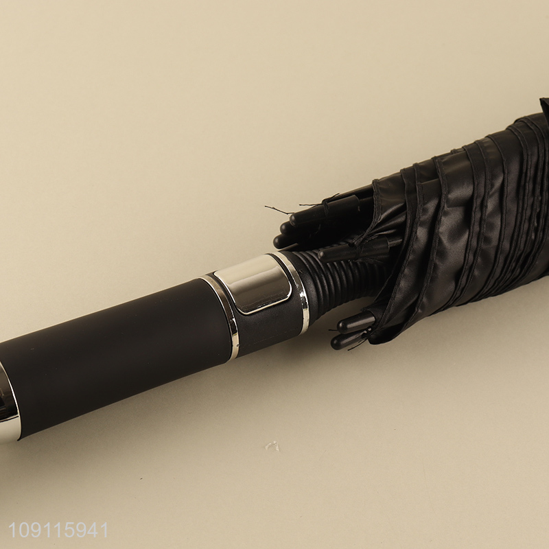 Online wholesale black windproof waterproof business umbrella for men women