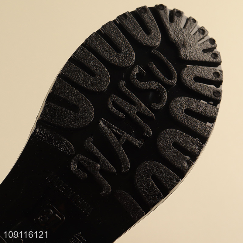 Yiwu market red anti-slip waterproof ladies rain boots for outdoor