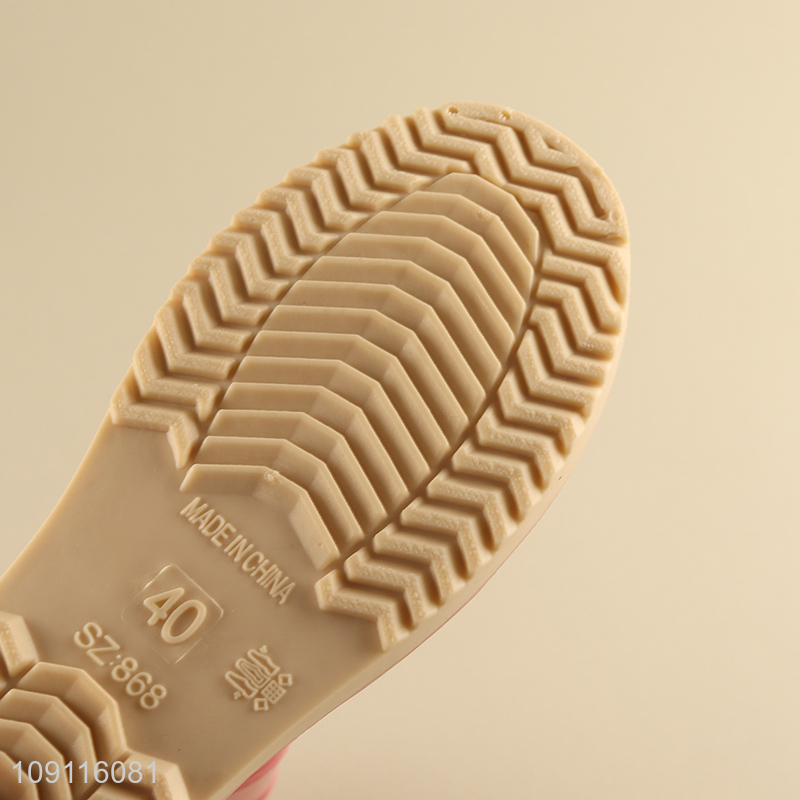 Hot selling pink non-slip waterproof outdoor women rain boots