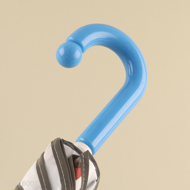 Hot items cartoon printed windproof waterproof umbrella with j-shaped handle