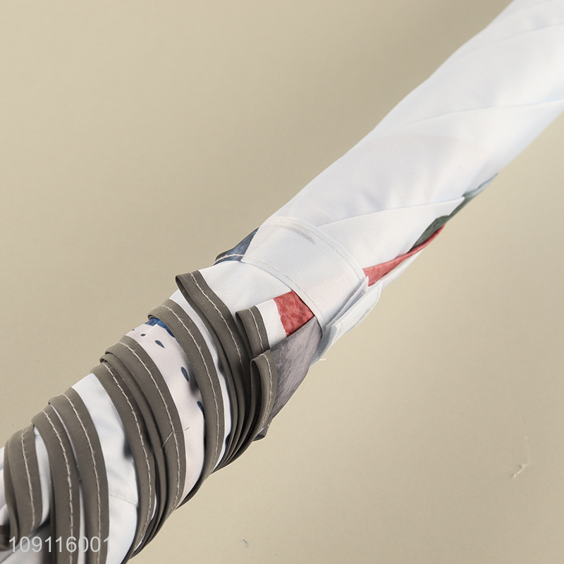 Hot items cartoon printed windproof waterproof umbrella with j-shaped handle