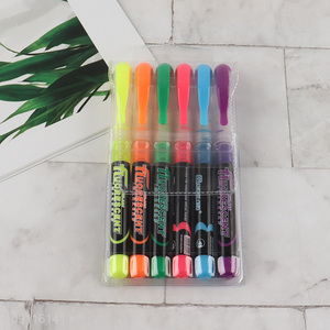 China products 6colors students stationery non-toxic highlighters pen