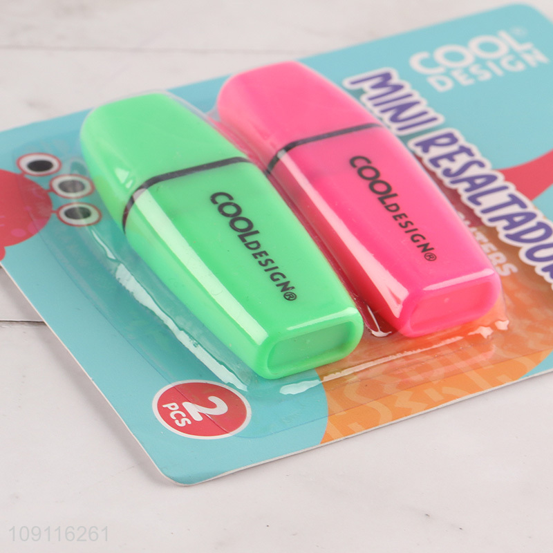 Top selling 2pcs non-toxic school office stationery highlighters pen