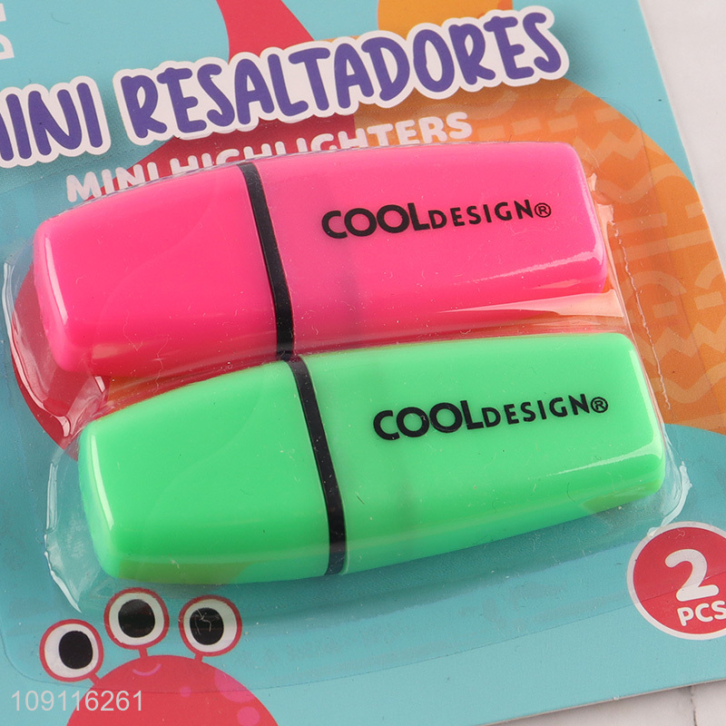 Top selling 2pcs non-toxic school office stationery highlighters pen
