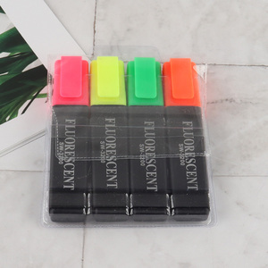 Hot items 4pcs non-toxic school office stationery highlighters pen