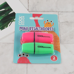 Top selling 2pcs non-toxic school office stationery highlighters pen