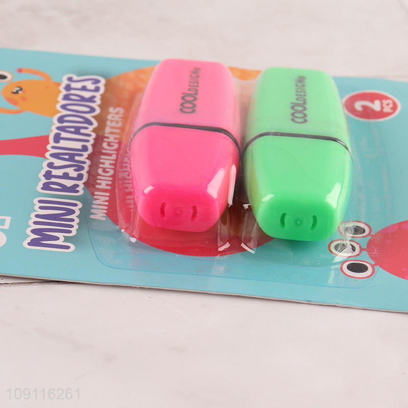 Top selling 2pcs non-toxic school office stationery highlighters pen