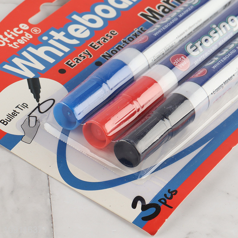 Low price school office 3pcs erasable white board maker for stationery