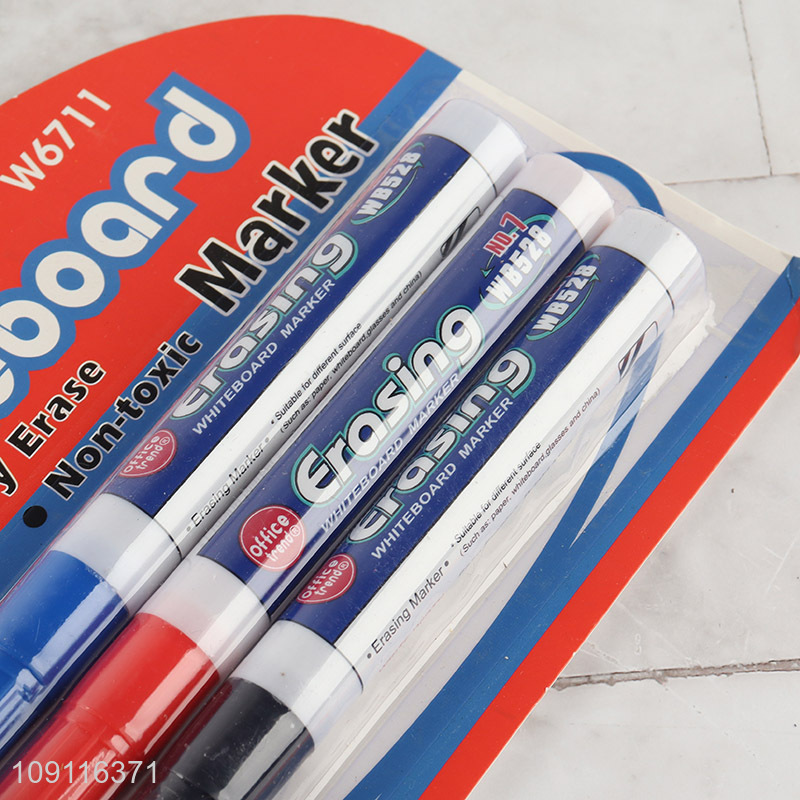 Low price school office 3pcs erasable white board maker for stationery