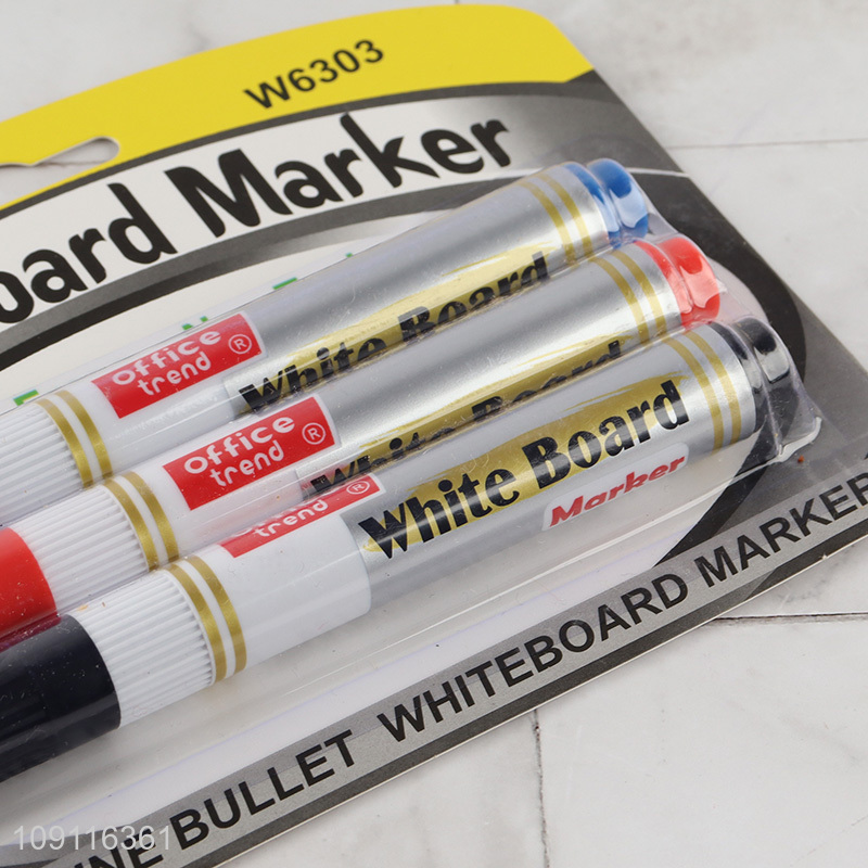 Best quality 3pcs non-toxic white board maker for school office