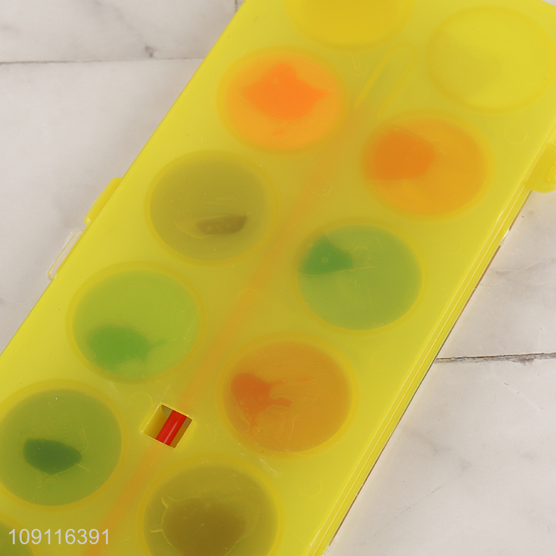 Hot products 12colors non-toxic washable watercolor paint with painting brush