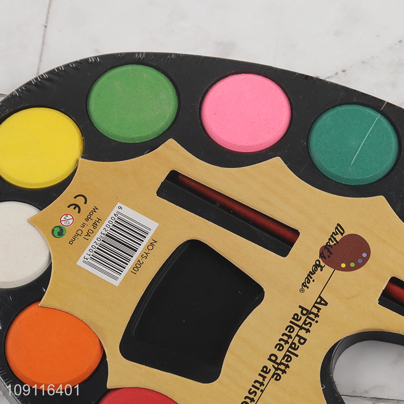 High quality art supplies 12colors watercolor paint with brush