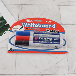 Low price school office 3pcs erasable white board maker for stationery
