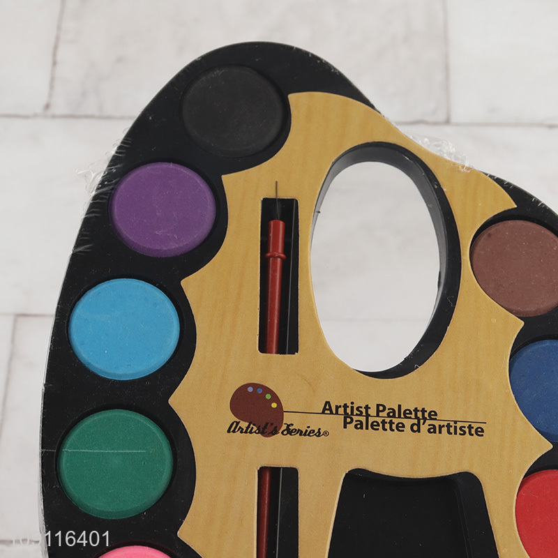 High quality art supplies 12colors watercolor paint with brush