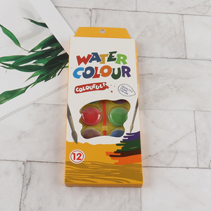 Hot products 12colors non-toxic washable watercolor paint with painting brush