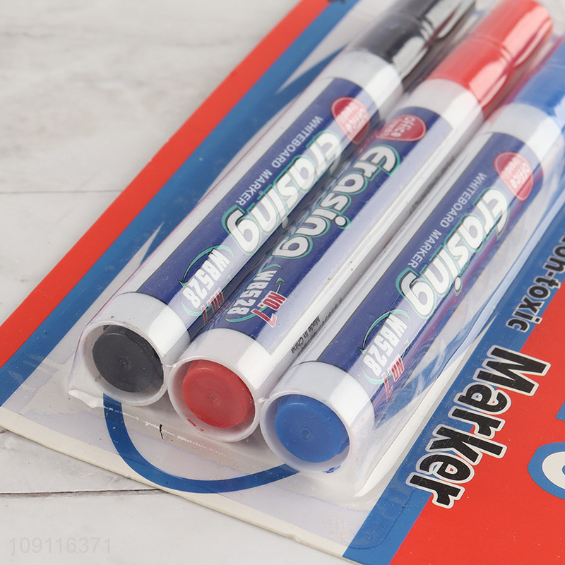 Low price school office 3pcs erasable white board maker for stationery