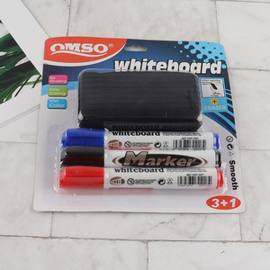 Good selling 3pcs erasable white board maker with blackboard eraser
