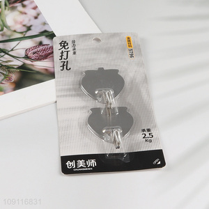 Hot Selling 2PCS Stainless Steel Self Adhesive Wall Hanging Hooks Utility Hooks