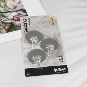 Factory Price 3PCS Stainless Steel Wall Hanging Hooks Adhesive Hooks for Hanging