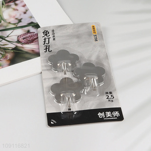 High Quality 3PCS Stainless Steel Adhesive Hooks Wall Hooks Towel Coat Hooks