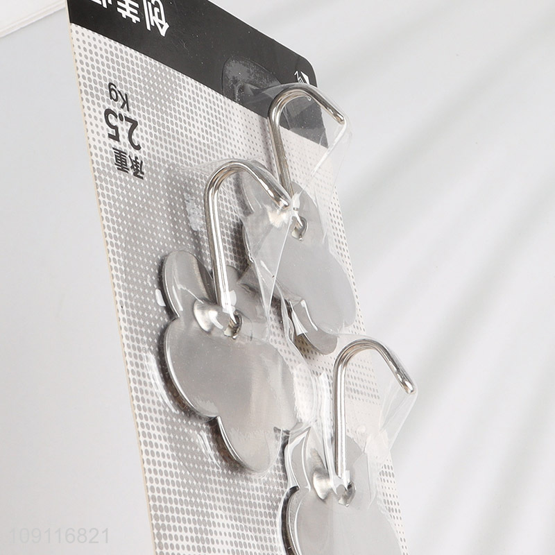 High Quality 3PCS Stainless Steel Adhesive Hooks Wall Hooks Towel Coat Hooks