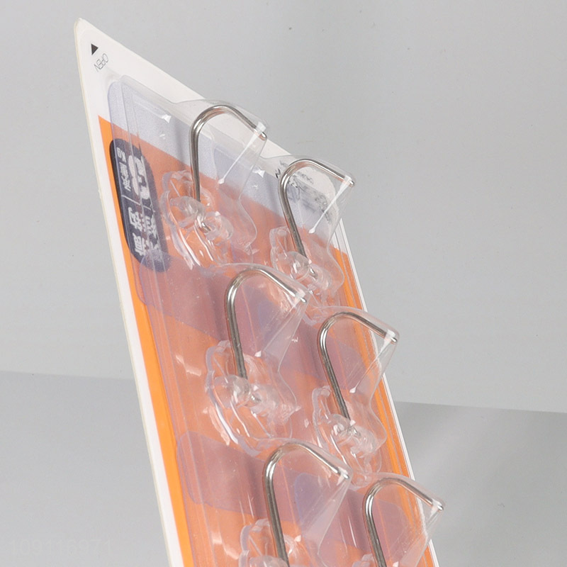 High Quality 6PCS Self Adhesive Wall Hooks Utility Hooks for Hanging