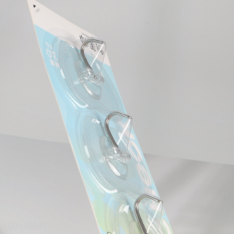 High Quality 3PCS Wall Mounted Hooks Heavy Duty Seamless Adhesive Hooks