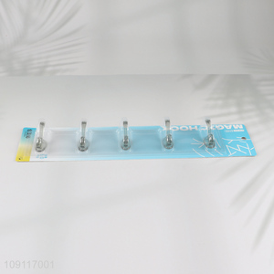 Good Quality 5 Hooks Heavy Duty Adhesive Wall Hooks for Hanging Coats