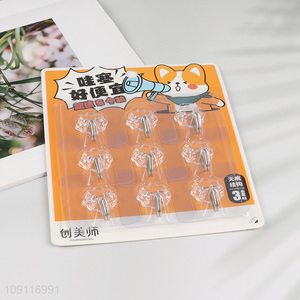 New Arrival 9PCS Wall Hanging Towel Hooks Waterproof Oilproof Adhesive Hooks