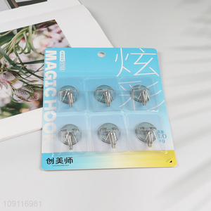 Hot Selling 6PCS Adhesive Hooks Heavy Duty Utility Hooks Towel Hooks