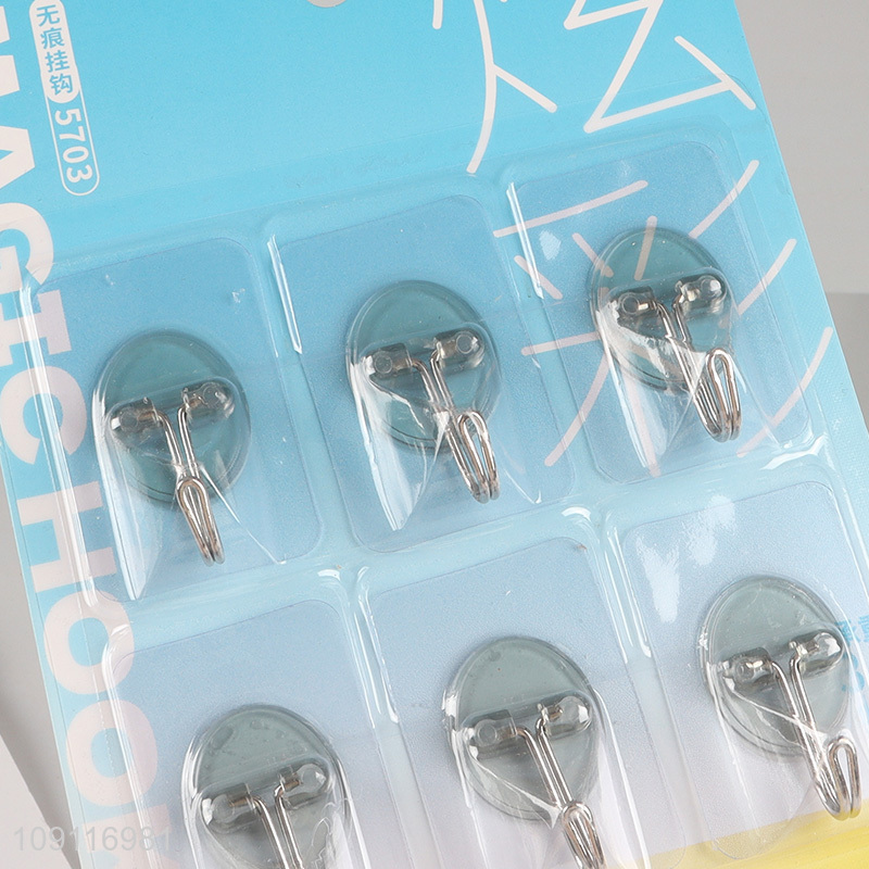 Hot Selling 6PCS Adhesive Hooks Heavy Duty Utility Hooks Towel Hooks
