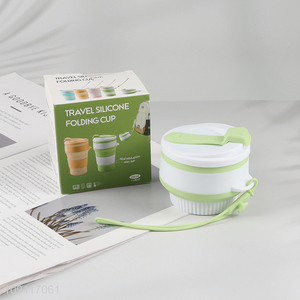 Wholesale BPA Free Silicone Collapsible Travel Cup Leakproof Folding Water Bottle