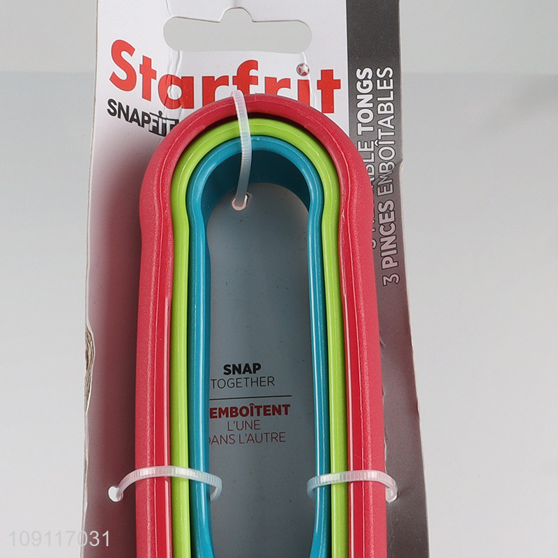 Good Quality 3PCS Food Grade Silicone Kitchen Tongs for Cooking & Serving