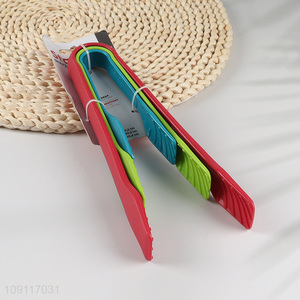 Good Quality 3PCS Food Grade Silicone Kitchen Tongs for Cooking & Serving