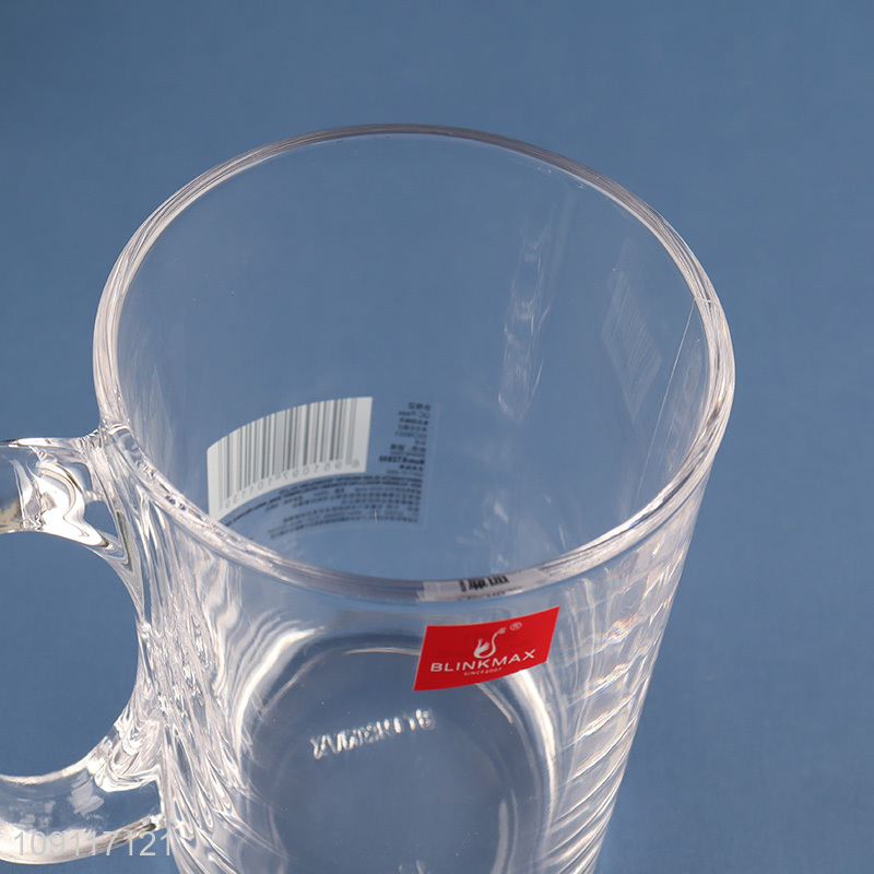 China supplier clear glass cup 300ml water cup drinking cup with handle