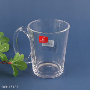 China supplier clear glass cup 300ml water cup drinking cup with handle