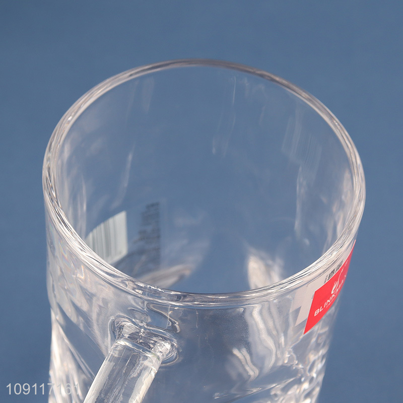 Most popular clear glass water cup drinking cup water mug with handle