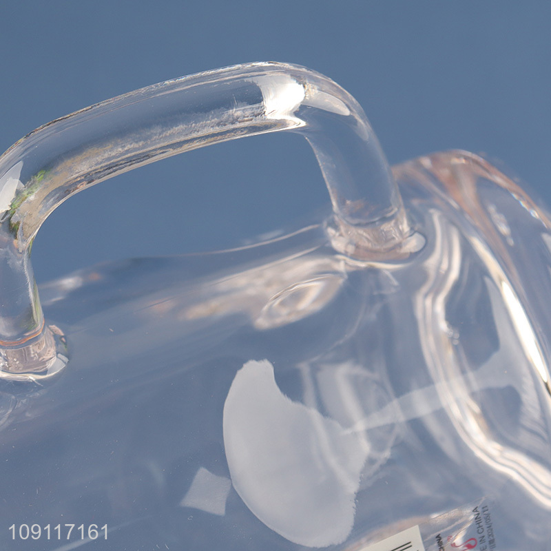 Most popular clear glass water cup drinking cup water mug with handle